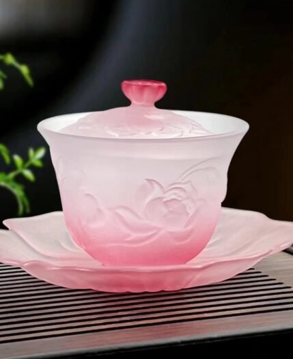 Jinseporcelain Pink Ombre Glass Tea Infuser Cup: A Stunning Fusion of Elegance and Functionality