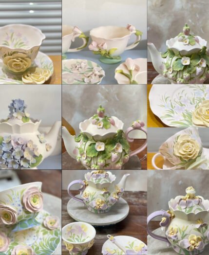 Jinseporcelain Bespoke Hand-Sculpted Porcelain Cups: Dimensional Art Meets Personal Taste Made-for-You Ceramic Chalices: 3D Designs Crafted to Your Story