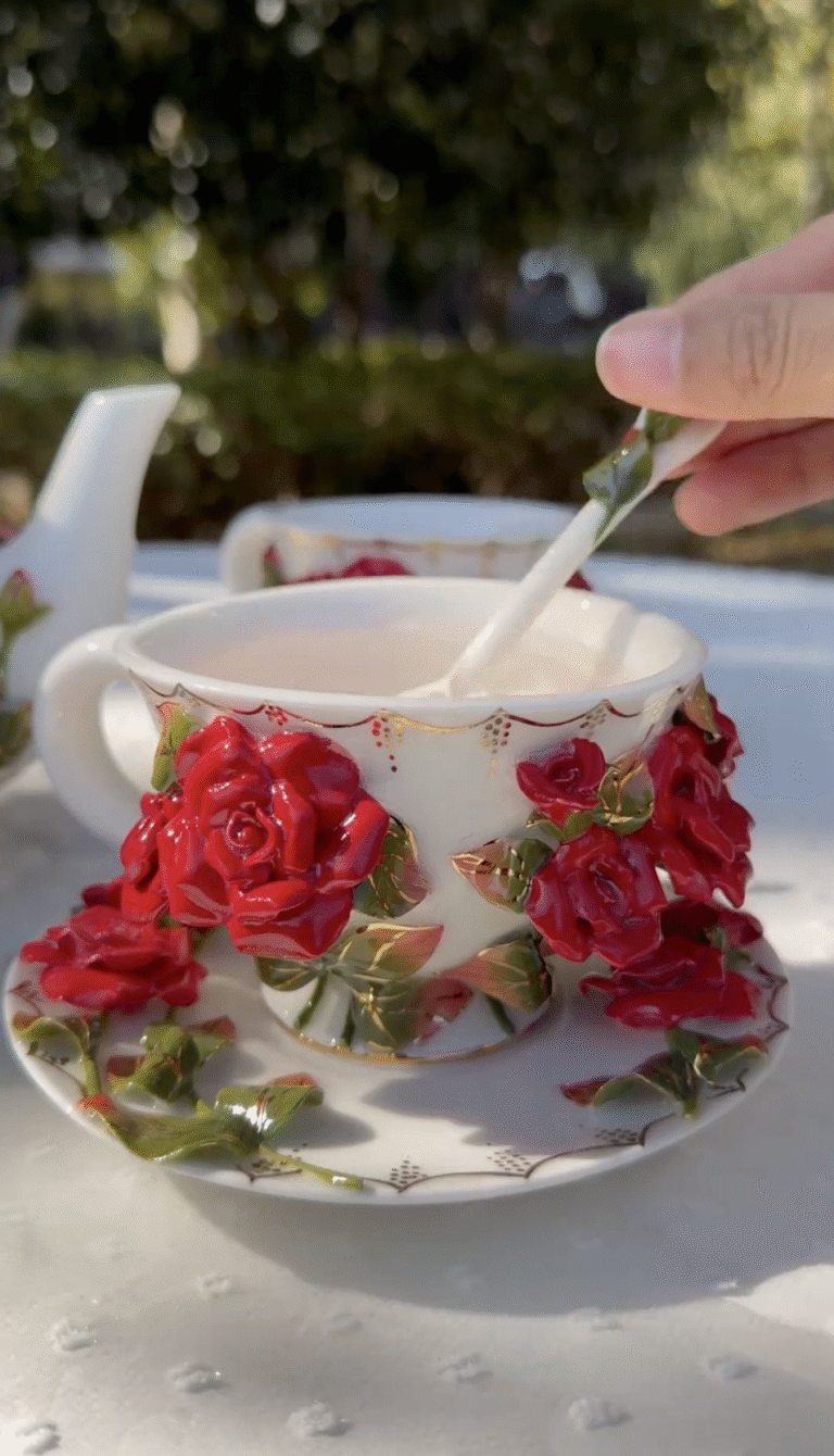 Custom 3D Floral Ceramics Blooming Rebellion:  That Defy Ordinary Tea Time ✨🌸